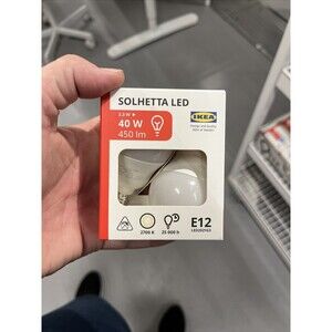 2-PACK - Ikea SOLHETTA LED Bulb E12 250 Lumen, Globe Opal 1.8 W  New IKEA